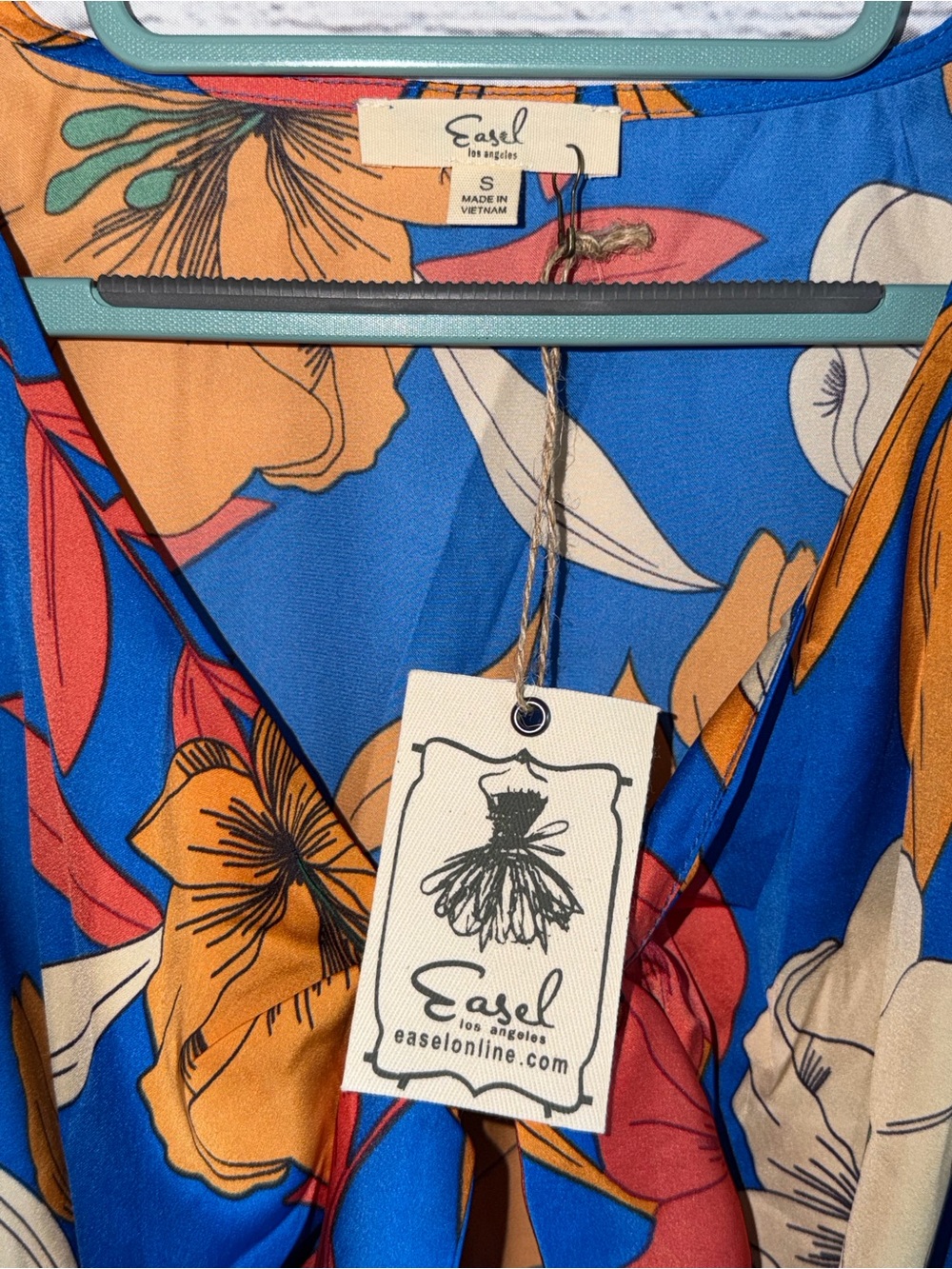 NWT Easel Los Angeles Floral Faux Wrap Midi Dress | Size Small | Boho Boutique 🌺 - Picture 3 of 7